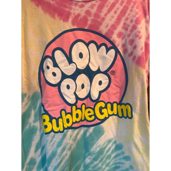 Blow Pop Bubble Gum Tie-Dye Long Sleeve Shirt  Tootsie  M  100% Cotton  Multi-Co - Picture 2 of 6